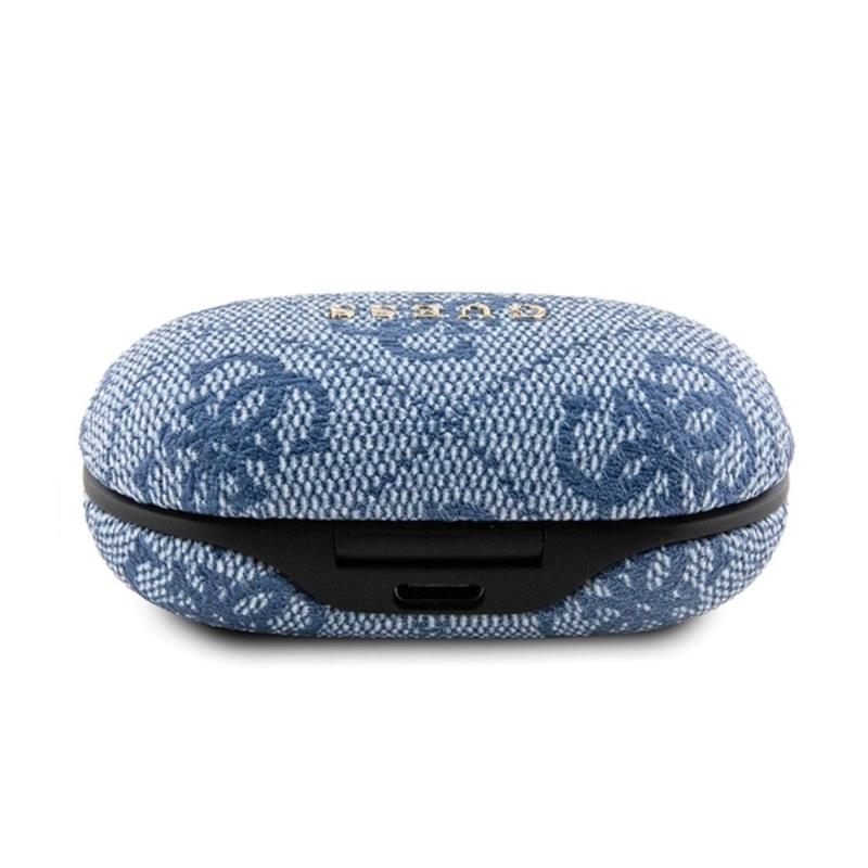 True Wireless Ακουστικά Bluetooth Guess Docking Station Metal 4G Μπλε