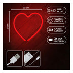 Neon LED Forever Light LNEO7 HEART (USB/Μπαταρίας & On/Off) Κόκκινο