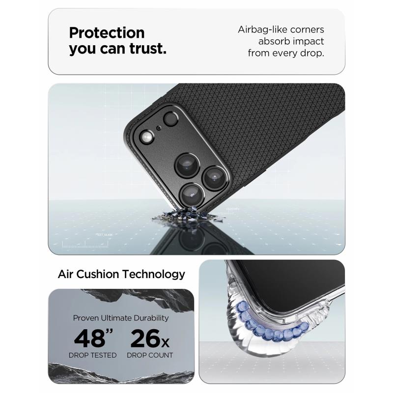 Θήκη Soft TPU Spigen Apple iPhone 18 Pro/ 17 Pro Liquid Air Μαύρο