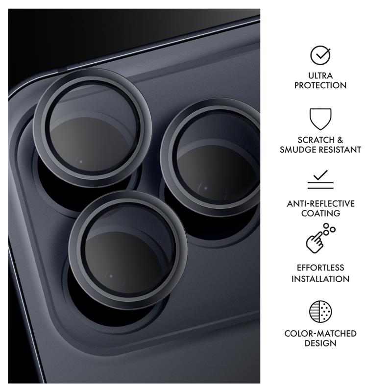 Tempered Glass Full Face Hammer Glass για Τζαμάκι Κάμερας Apple iPhone 17 Pro/ 17 Pro Max Σκούρο Μπλε