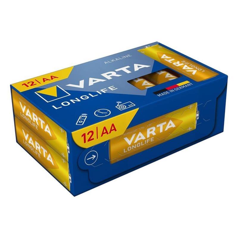 Μπαταρία Alkaline Varta Longlife AA LR06 Plastic Free (12 τεμ.)