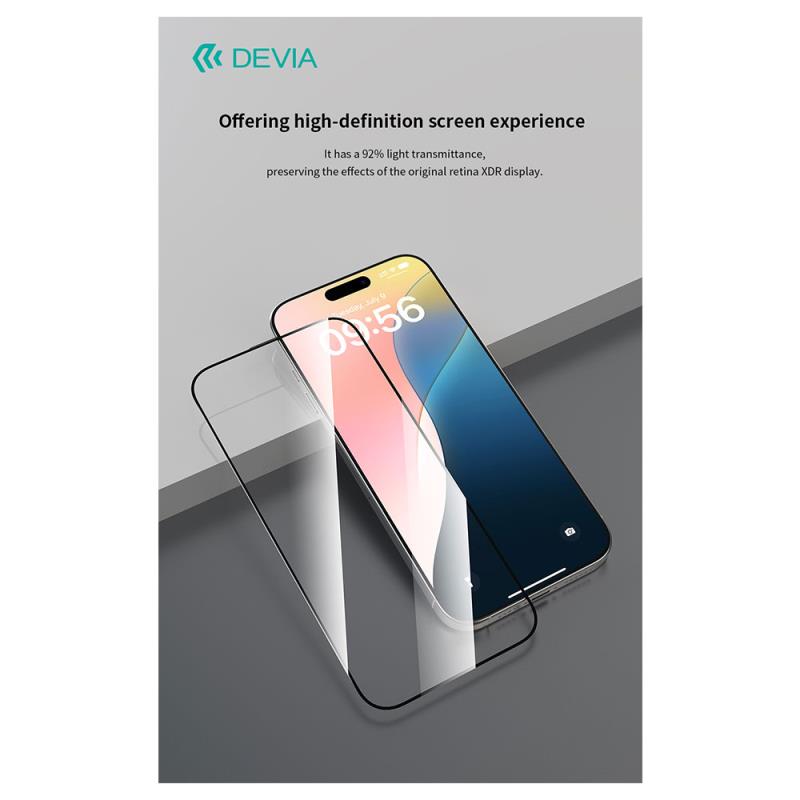 Tempered Glass Full Face Anti-Static Devia Apple iPhone 16 Van Μαύρο (1 τεμ.)