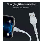 Καλώδιο Σύνδεσης USB 2.0 Devia EC406 V2 USB A σε Lightning 10.5W 1m Kintone Λευκό