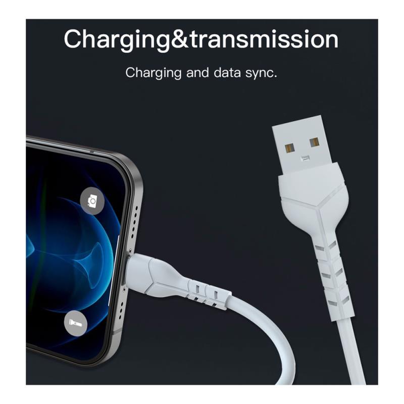 Καλώδιο Σύνδεσης USB 2.0 Devia EC406 V2 USB A σε Lightning 10.5W 1m Kintone Λευκό