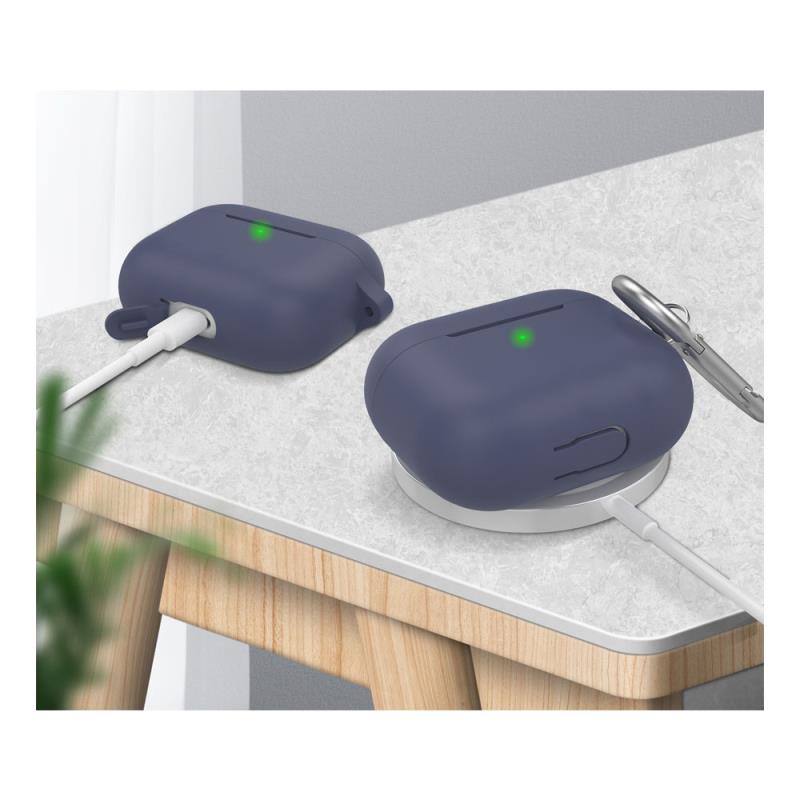 Θήκη Σιλικόνης AhaStyle PT148 Apple AirPods 3 Premium με Γάντζο Σκούρο Μπλε