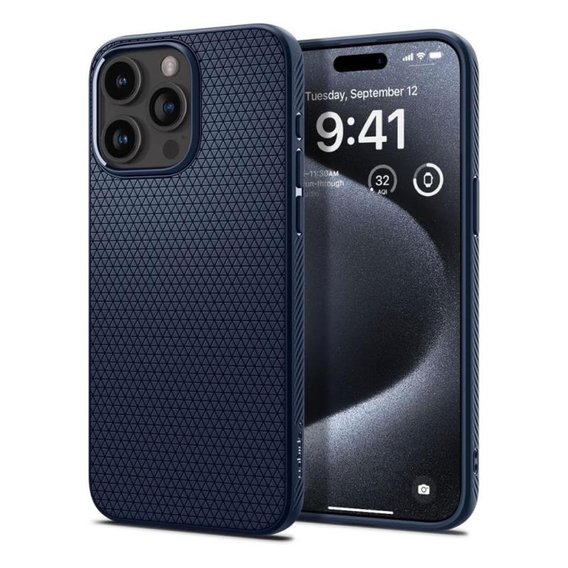 Θήκη Soft TPU Spigen Liquid Air Apple iPhone 15 Pro Max Μπλε