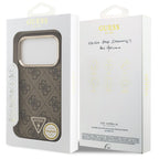 Θήκη PU Guess MagSafe Apple iPhone 18 Pro/ 17 Pro Leather Diamond Triangle 4G Καφέ