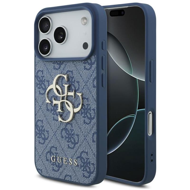 Θήκη PU Guess Apple iPhone 17 Pro Max Hardcase Big Logo 4G Μπλε