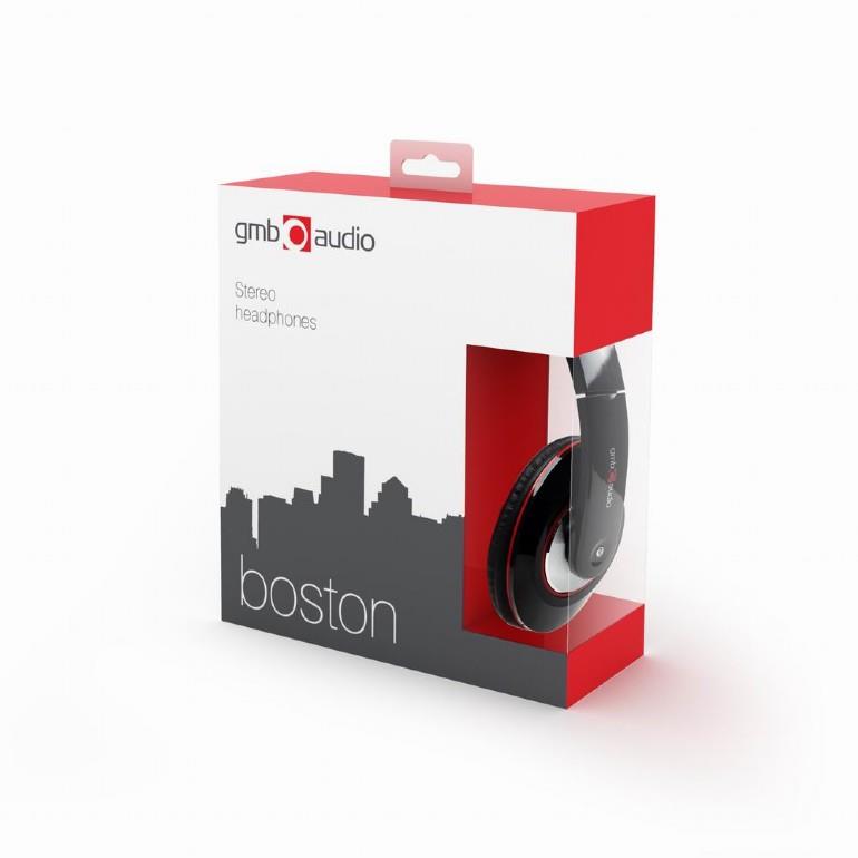 GEMBIRD HEADSET BOSTON ΜΑΥΡΟ ΜΕ ΚΟΚΚΙΝΟ MHS-BOS