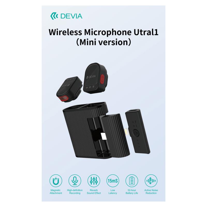 Ασύρματα Μικρόφωνα Devia H01 Ultra1 (Mini Version) Μαύρο