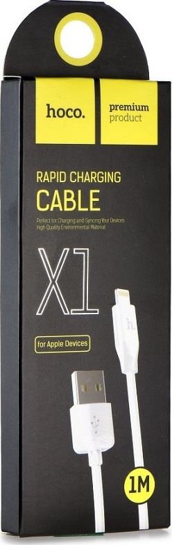HOCO X1 ΚΑΛΩΔΙΟ LIGHTNING USB 1m, ΛΕΥΚΟ