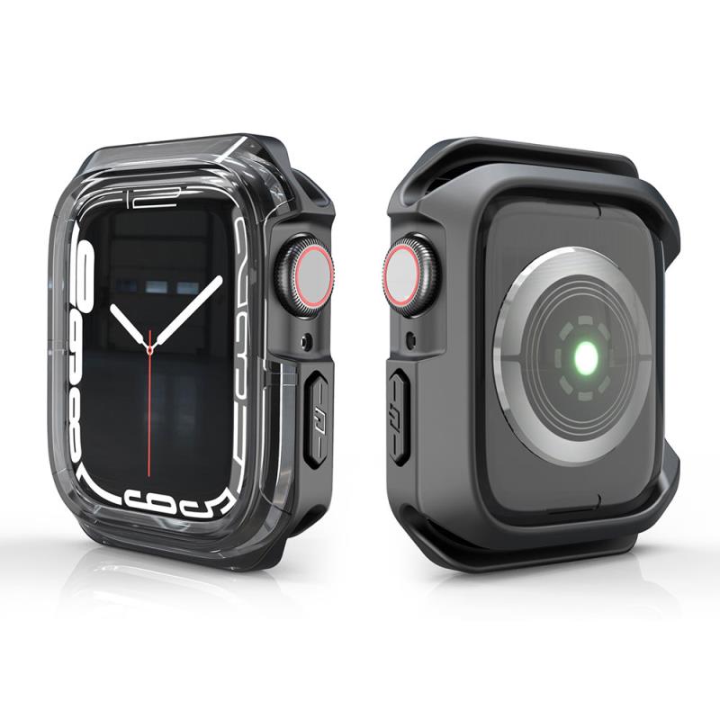 Θήκη TPU & PC Devia Sport Apple Watch 7/ 8/ 9 41mm Shock Proof Φιμέ Μαύρο