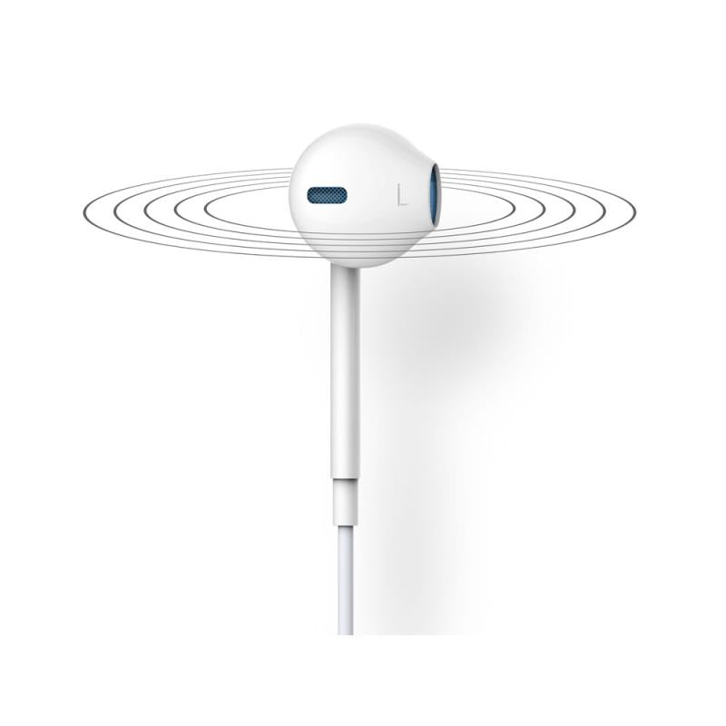 Hands Free Stereo Devia EM022 Earpods 3.5mm με Χειριστήριο & Μικρόφωνο Λευκό