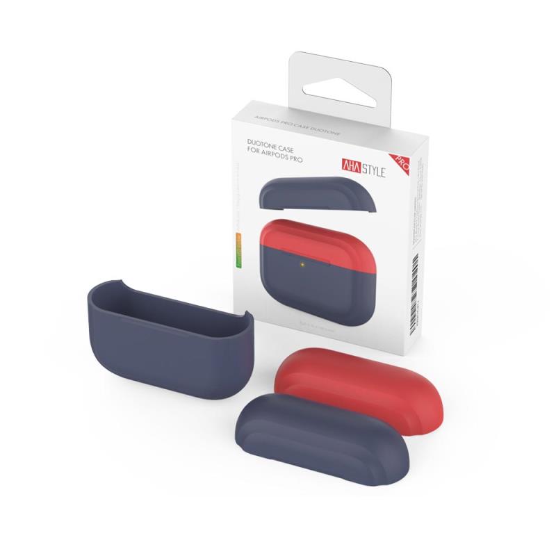 Θήκη Σιλικόνης AhaStyle PT-P2 Apple AirPods Pro DuoTone Σκούρο Mπλε-Κόκκινο