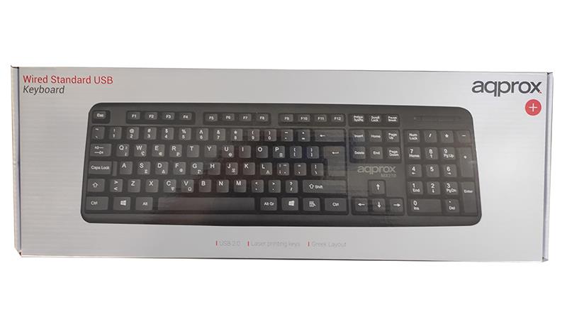APPROX ΠΛΗΚΤΡΟΛΟΓΙΟ USB MK210 BLACK GREEK