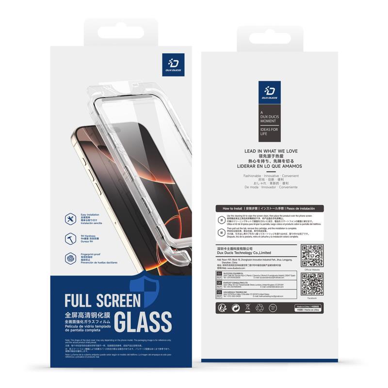 Tempered Glass 2.5D Dux Ducis Apple iPhone Air με Dust-free Auto Alignment Kit Roga Μαύρο (1 τεμ.)