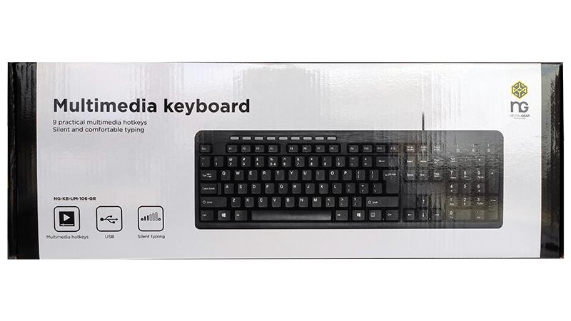 NG ΠΛΗΚΤΡΟΛΟΓΙΟ KB106-GR USB BLACK ΜΕ ΜULTIMEDIA ΚΟΥΜΠΙΑ
