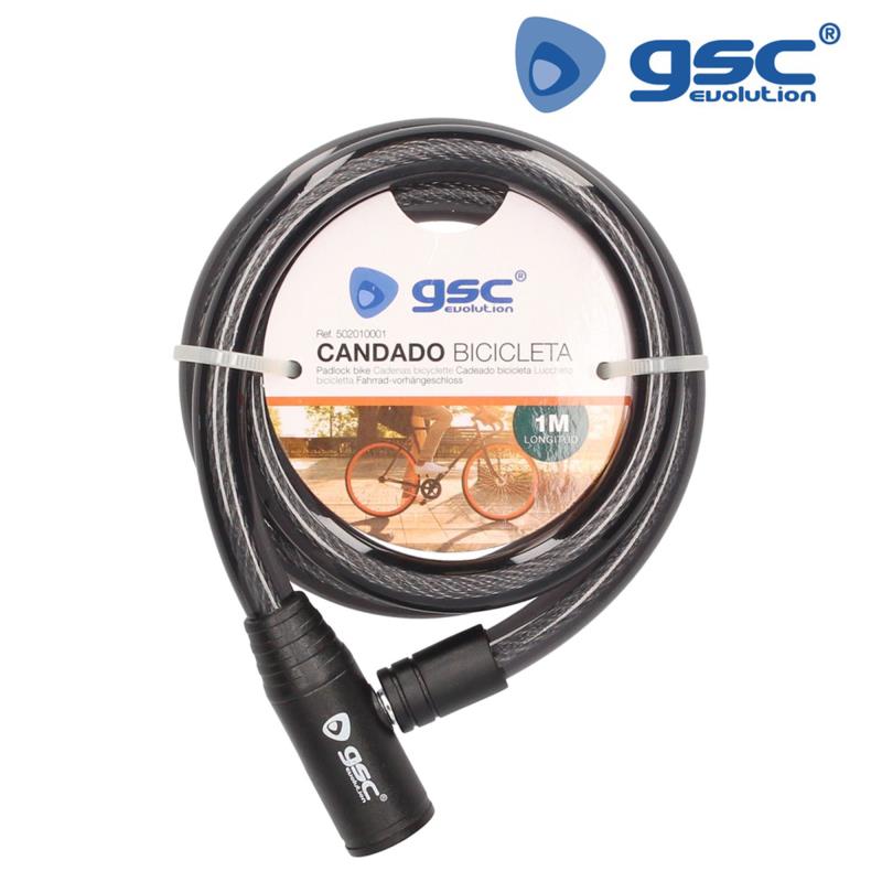 Κλειδαριά Ποδηλάτου GSC 12mm 1m Μαύρο
