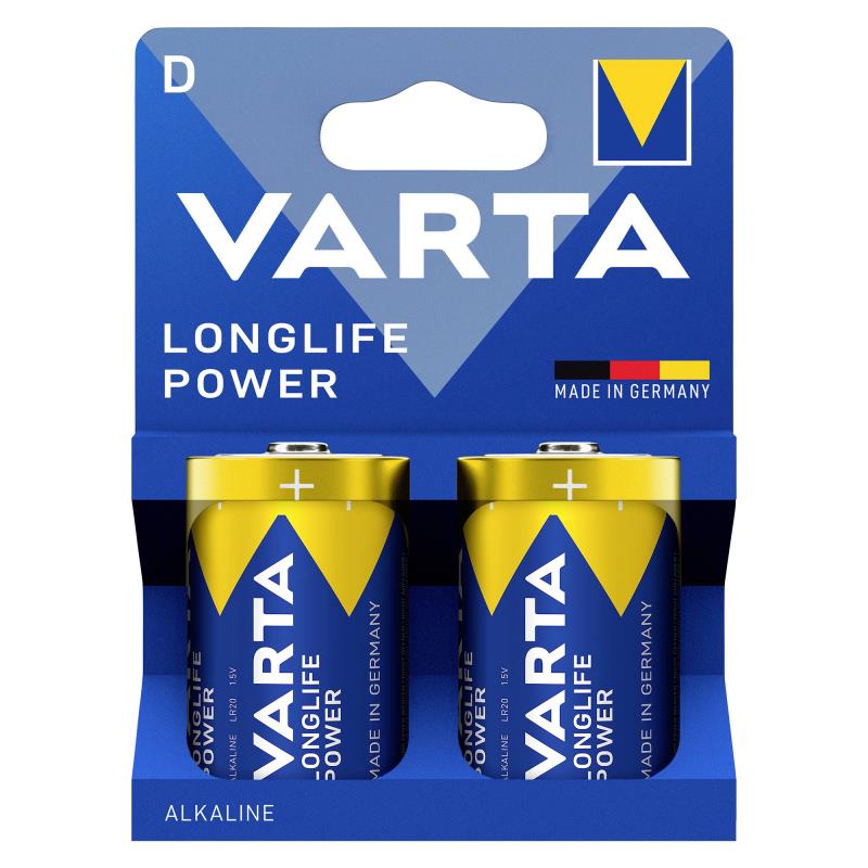 Μπαταρία Alkaline Varta Longlife Power D LR20 Plastic Free (2 τεμ.)