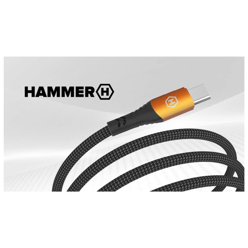 Καλώδιο Σύνδεσης USB 2.0 Hammer Magnetic Braided USB C σε USB C 100W 1m Μαύρο