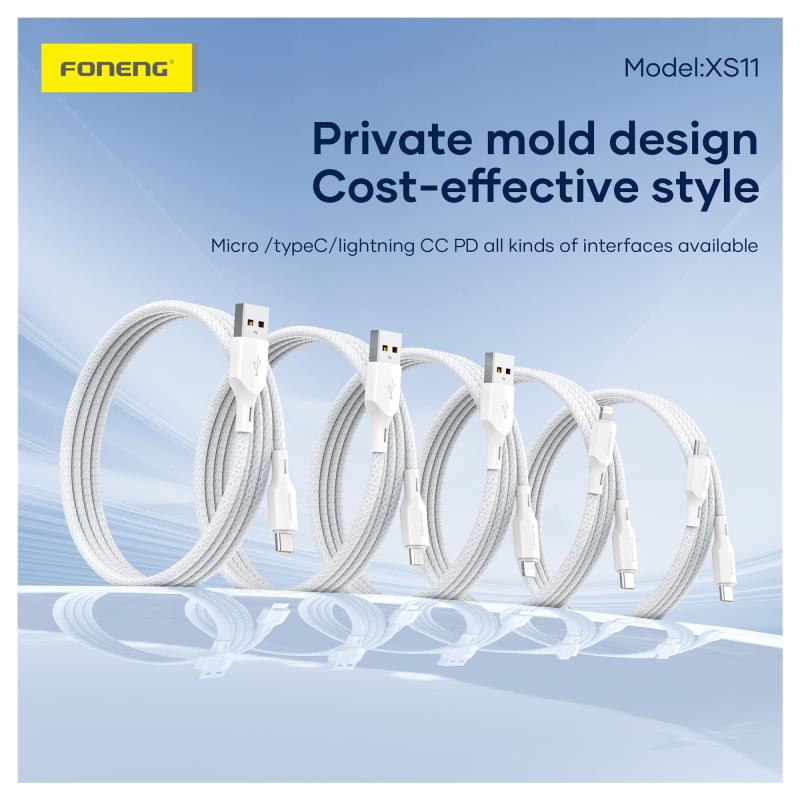 Καλώδιο Σύνδεσης USB 2.0 Foneng XS11 Braided USB C σε USB C 60W 1m Λευκό
