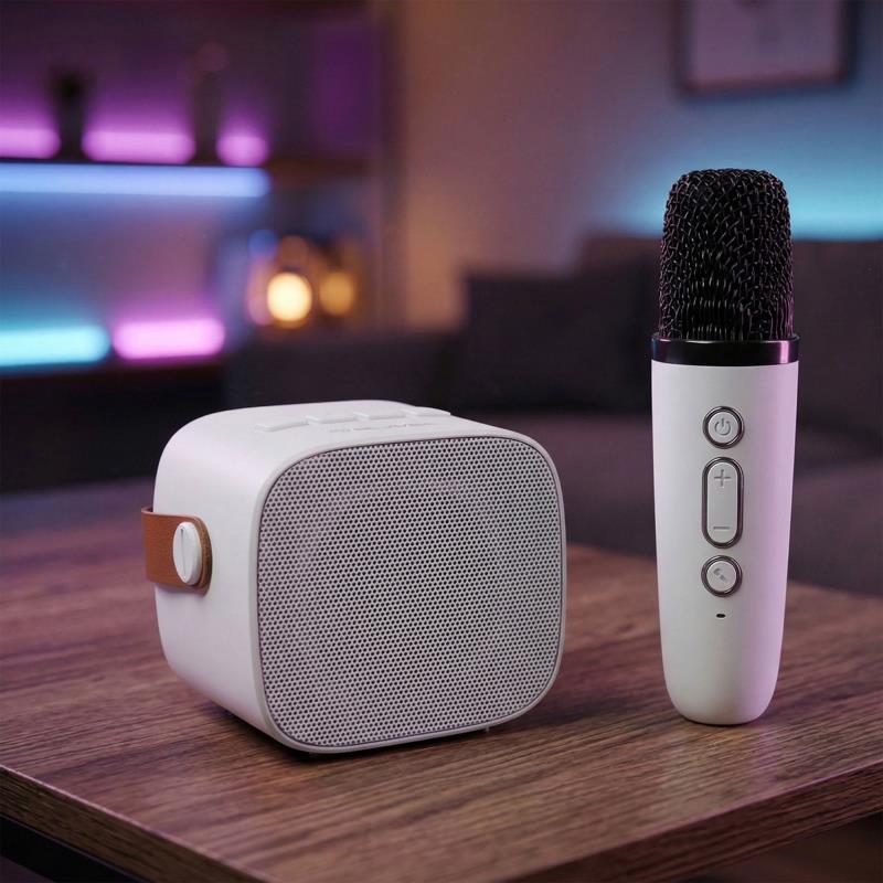 Φορητό Ηχείο Bluetooth Blavec WS-07 Karaoke Party με 2 Μικρόφωνα 5W Λευκό
