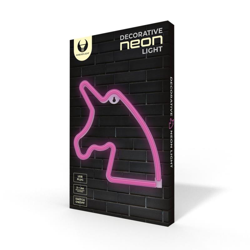 Neon LED Forever Light FLNEO1 UNICORN (USB/Μπαταρίας & On/Off) Ροζ