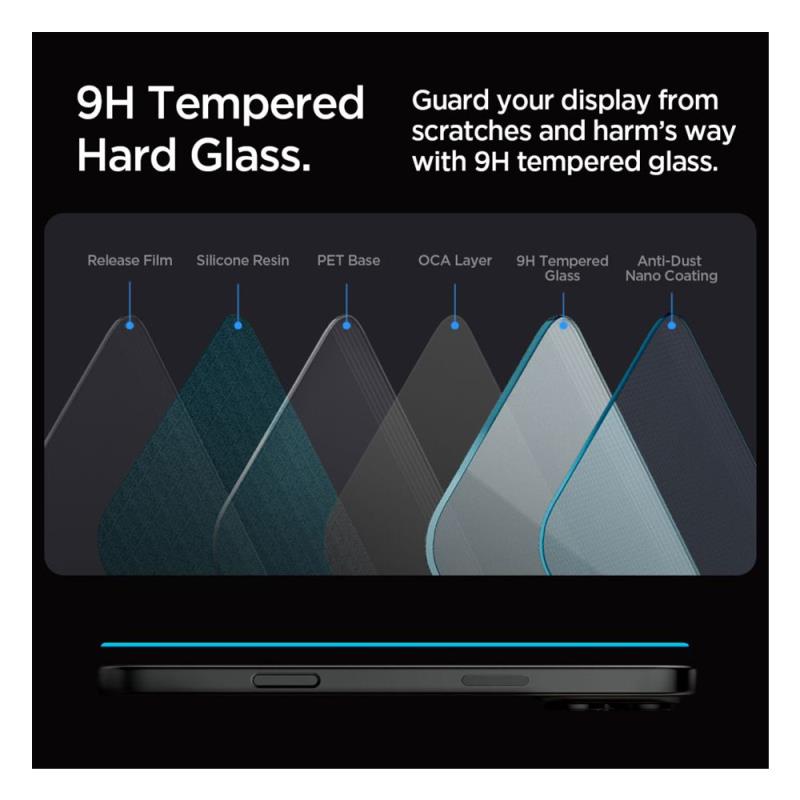 Tempered Glass Full Face Spigen Glas.tR EZ-FIT Apple iPhone 16 Pro Max/ 17 Pro Max Διάφανο (2 τεμ.)
