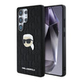 Θήκη TPU Karl Lagerfeld Samsung Galaxy S25 Ultra Hardcase Leather Monogram Karl Head Pin Μαύρο