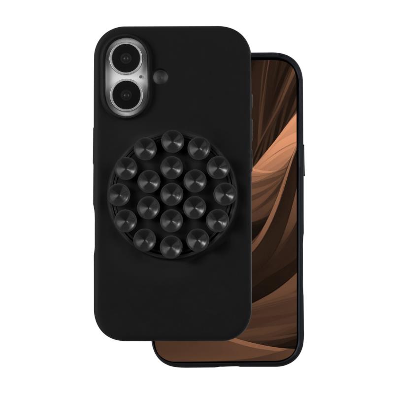 Θήκη Silicon & PC inos Apple iPhone 16 με Suction Cup Μαύρο