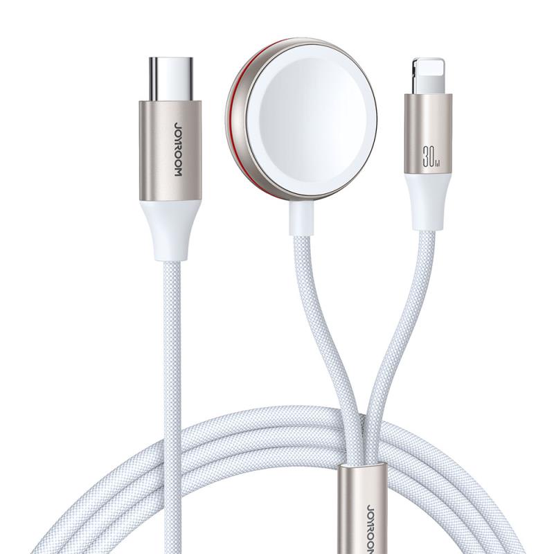 Ασύρματος Φορτιστής Joyroom S-IW012 2 σε 1 για Apple Watch Series 1.5m Λευκό