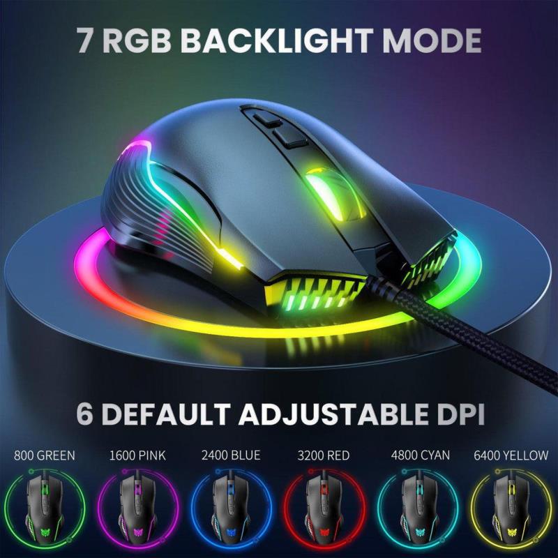 Ενσύρματο Ποντίκι Gaming Onikuma CW905 RGB Μαύρο