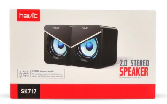 HAVIT SK717  ΗΧΕΙΑ DESKTOP 2.0, USB 2.0, ΜΕ LED