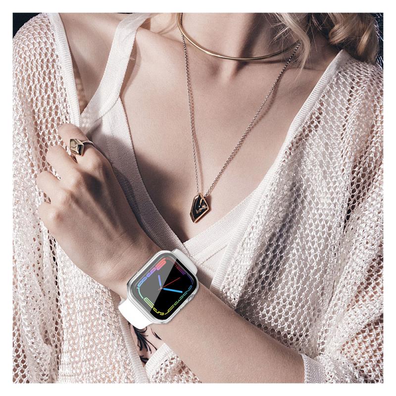 Θήκη PC με Tempered Glass Ahastyle WG65 Premium Apple Watch 7/ 8/ 9 45mm Μαύρο-Διάφανο (2 τεμ.)