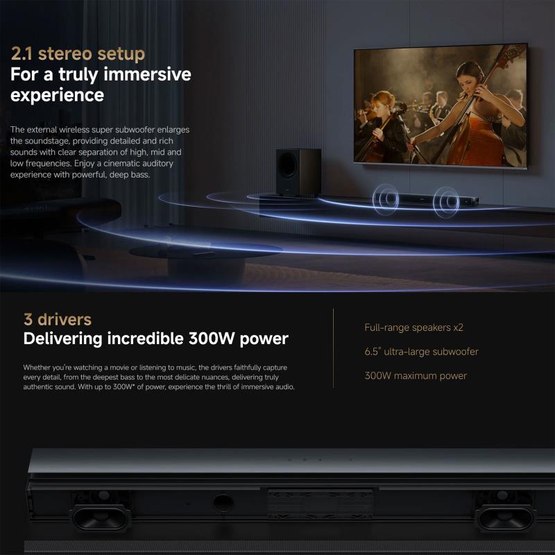Ηχείο Soundbar Multimedia Xiaomi Pro 2.1 QBH4336EU 300W Μαύρο