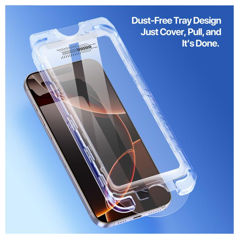 Tempered Glass 2.5D Dux Ducis Apple iPhone 16 Pro Max με Dust-free Auto Alignment Kit Roga Μαύρο (1 τεμ.)