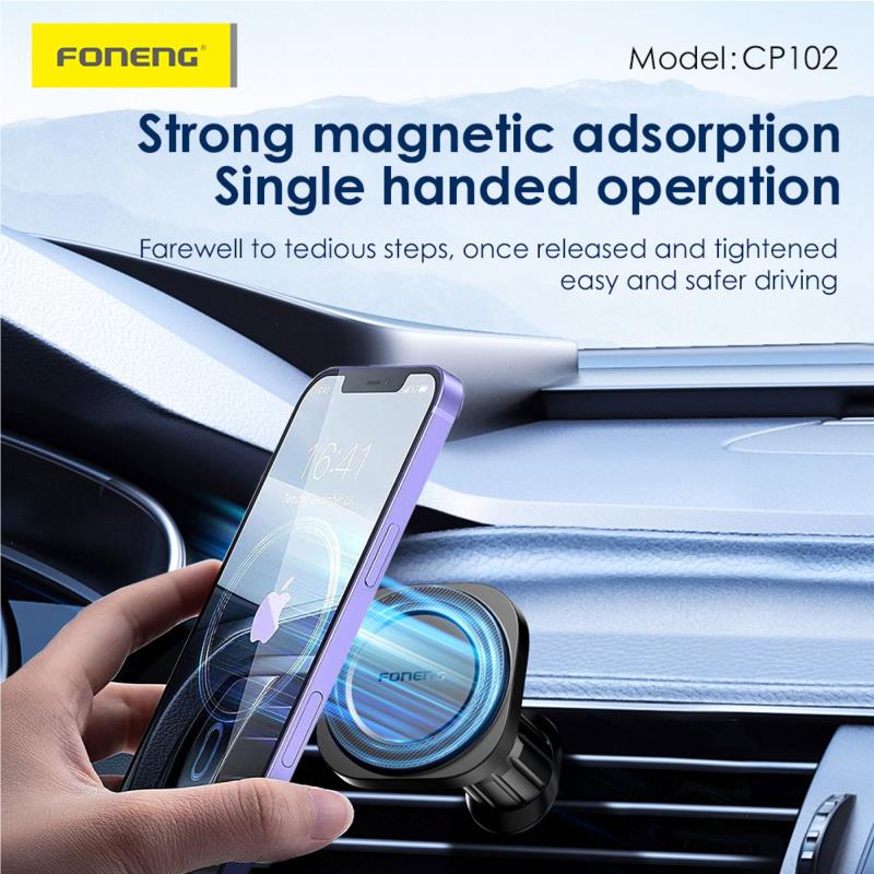 Universal Βάση Στήριξης Αεραγωγού Αυτοκινήτου Foneng CP102 Magnetic για Smartphones έως 6.7" Μαύρο