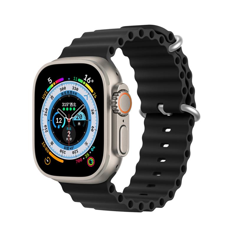 Λουράκι Σιλικόνης Dux Ducis OceanWave Bracelet Apple Watch (44/ 45/ 46/ 49mm) Μαύρο