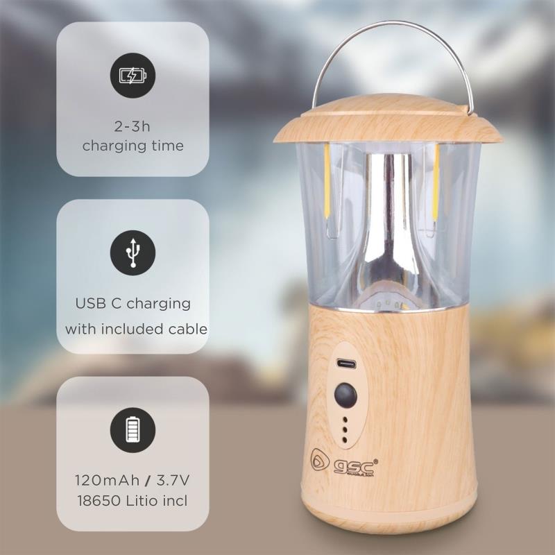 Επαναφορτιζόμενος Φακός LED GSC 5W 1200mAh 360lm Καφέ