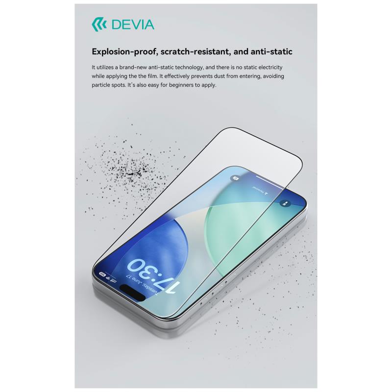 Tempered Glass Full Face HD Devia Apple iPhone 17 Pro Star Μαύρο