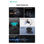 True Wireless Ακουστικά Bluetooth Devia EM043 OWS Ultra1 Open Χρυσό