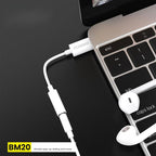 Αντάπτορας Foneng BM20 3.5mm Θηλυκό σε Lightning Αρσενικό 0.1m Λευκό
