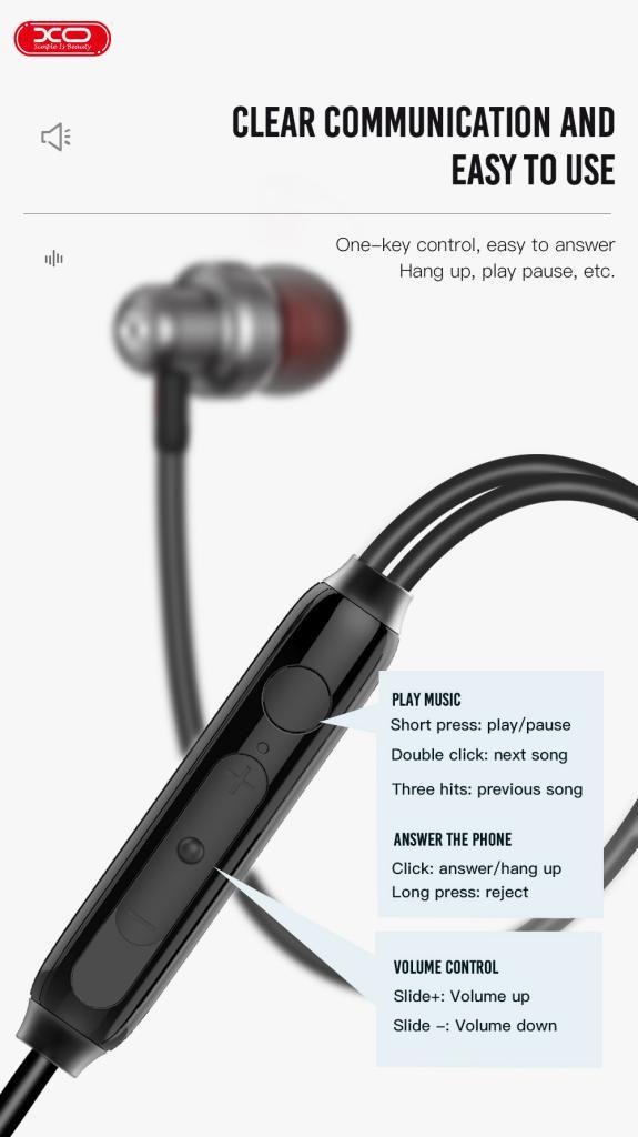 XO EP38 ΑΚΟΥΣΤΙΚΑ HANDSFREE, 3.5mm ΓΚΡΙ