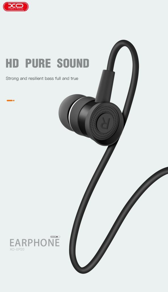 XO EP20 ΑΚΟΥΣΤΙΚΑ HANDSFREE, 3.5mm ΜΑΥΡΟ