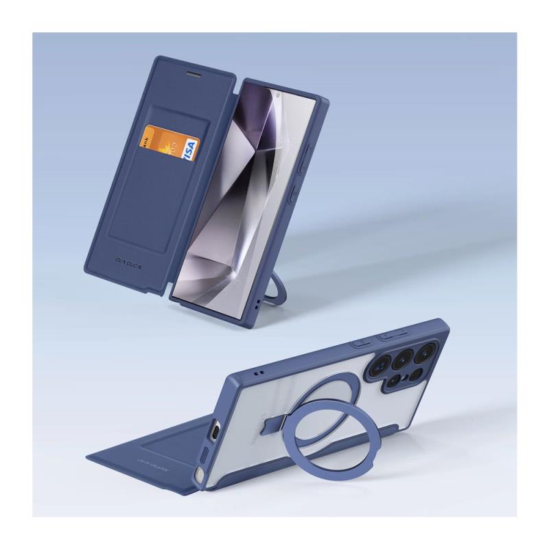 Θήκη Flip Dux Ducis Samsung Galaxy S24 Ultra 5G Magnetic Wallet με Stand Skin X Pro Μπλε