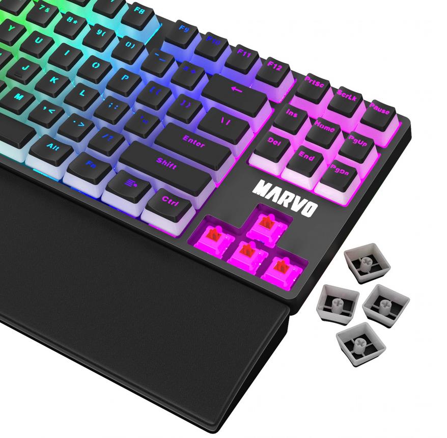 MARVO KG946 GAMING RGB ΜΗΧΑΝΙΚΟ ΠΛΗΚΤΡΟΛΟΓΙΟ, ΚΟΚΚΙΝΟΙ ΔΙΑΚΟΠΤΕΣ