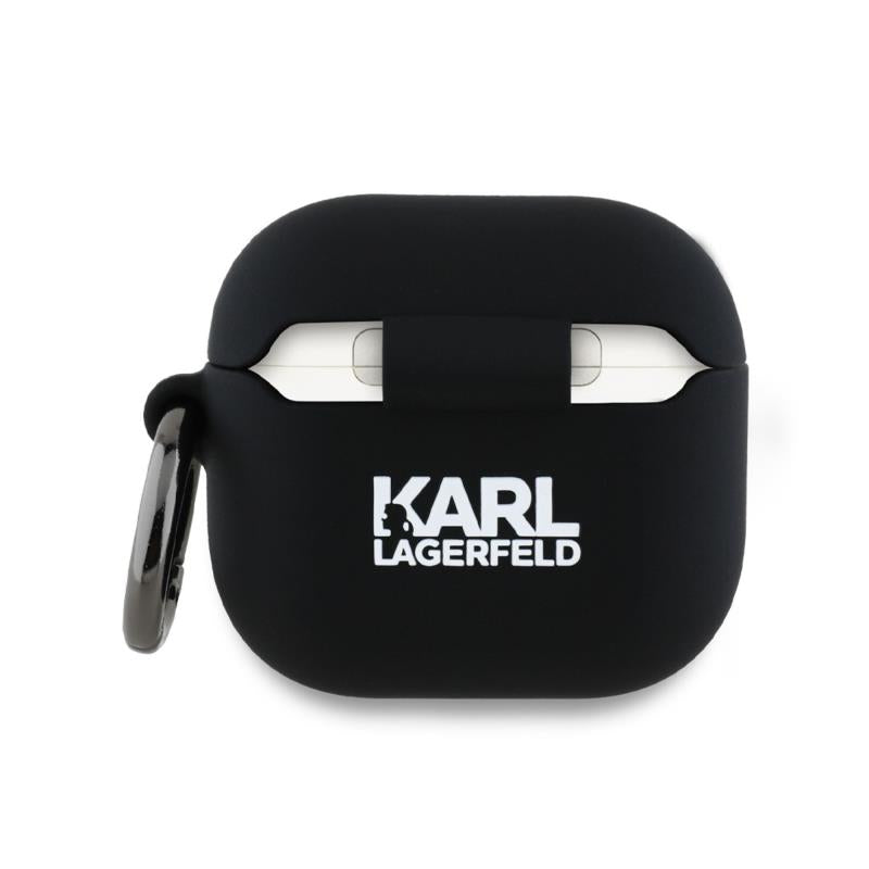 Θήκη Σιλικόνης Karl Lagerfeld Apple AirPods 4 (2024) Karl & Choupette Heads 3D Μαύρο