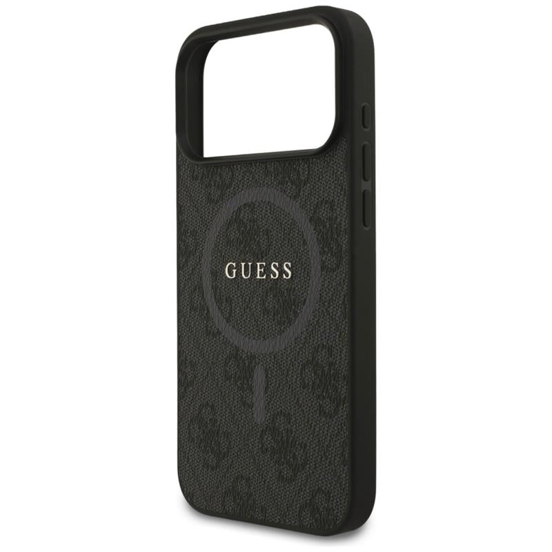 Θήκη PU Guess MagSafe Apple iPhone 17 Pro Max Ring Classic Logo 4G Μαύρο