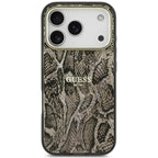 Θήκη TPU & PC Guess Apple iPhone 18 Pro/ 17 Pro MagSafe Python Pattern Καφέ