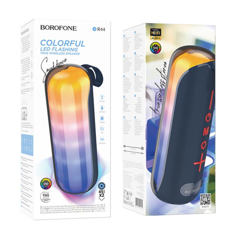 Φορητό Ηχείο Bluetooth Borofone BR44 Sound TWS BT 5.4 Ραδιόφωνο FM USB AUX MicroSD 1200mAh 10W Μαύρο